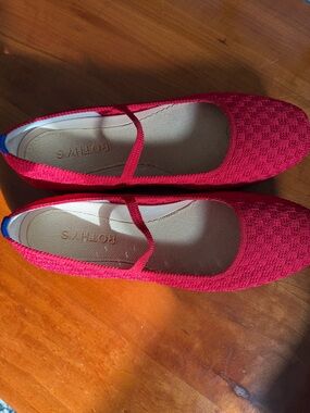 Rothy's Women's Bright Red Knit Mary Jane Flats